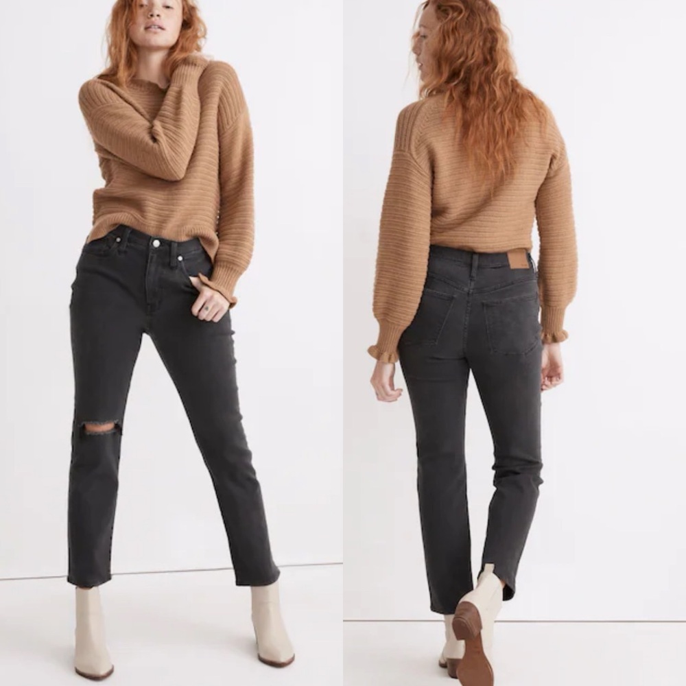 Madewell The Petite Girljean in Adolpha Wash: Ripped Knee Edition